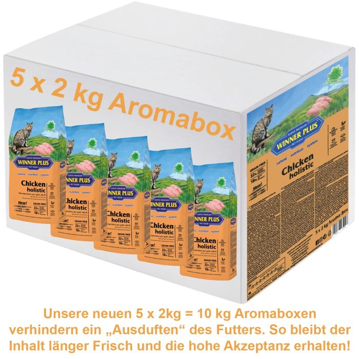 WINNER PLUS Chicken HOLISTIC CAT 5 x 2 kg = 10kg Aromabag