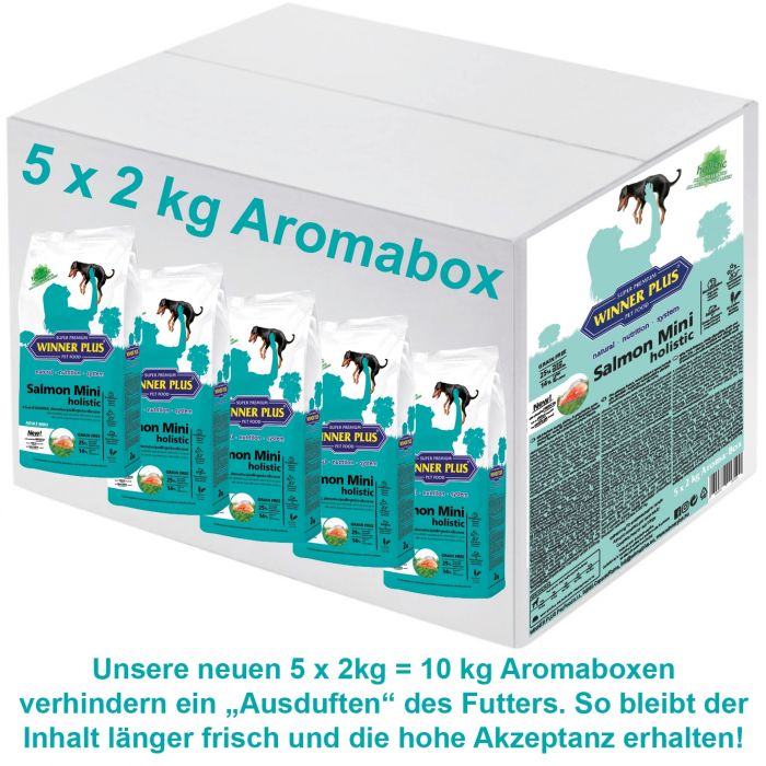 WINNER PLUS HOLISTIC Salmon Mini 5 x 2 kg = 10 kg Aromabag - NEU