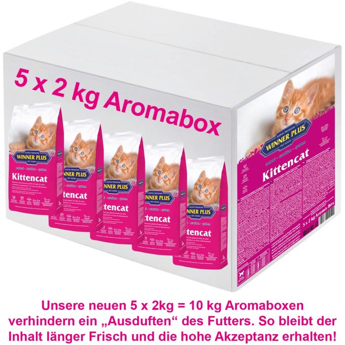 WINNER PLUS SUPER PREMIUM Kittencat 5 x 2 kg = 10 kg Aromabag - NEU