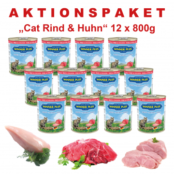 WP SUPER PREMIUM MENUE CAT Aktionspaket Rind & Huhn,    12 Dosen a´ 800g