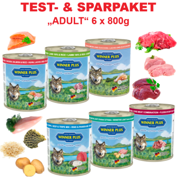 WP SUPER PREMIUM MENUE Testpaket ADULT, 6 Dosen a´ 800 g