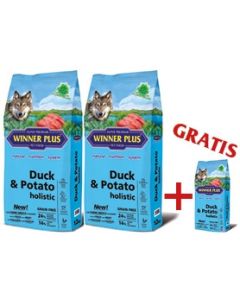 WINNER PLUS HOLISTIC "NEW" Duck & Potato 2 x 12 kg Sparpaket + 2kg Gratis