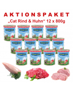 WP SUPER PREMIUM MENUE CAT Aktionspaket Rind & Huhn,    12 Dosen a´ 800g