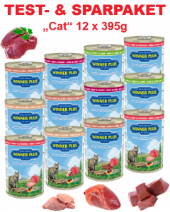 WP SUPER PREMIUM MENUE CAT Testpaket Katze, 12 Dosen a´ 395g