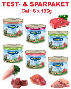 WP SUPER PREMIUM MENUE CAT Testpaket Katze, 6 Dosen a´ 195g